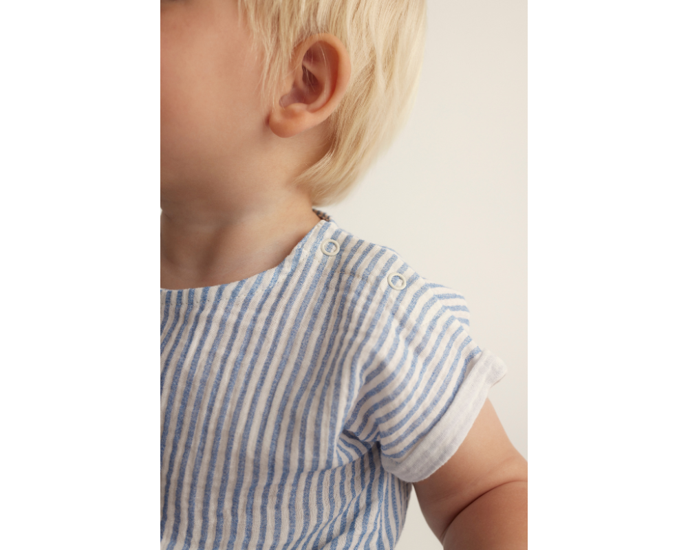 Soft Gauze Baby Pants Set - Blue