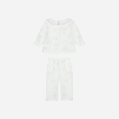 Knit Sweet Toile de Jouy  Velour Baby Set