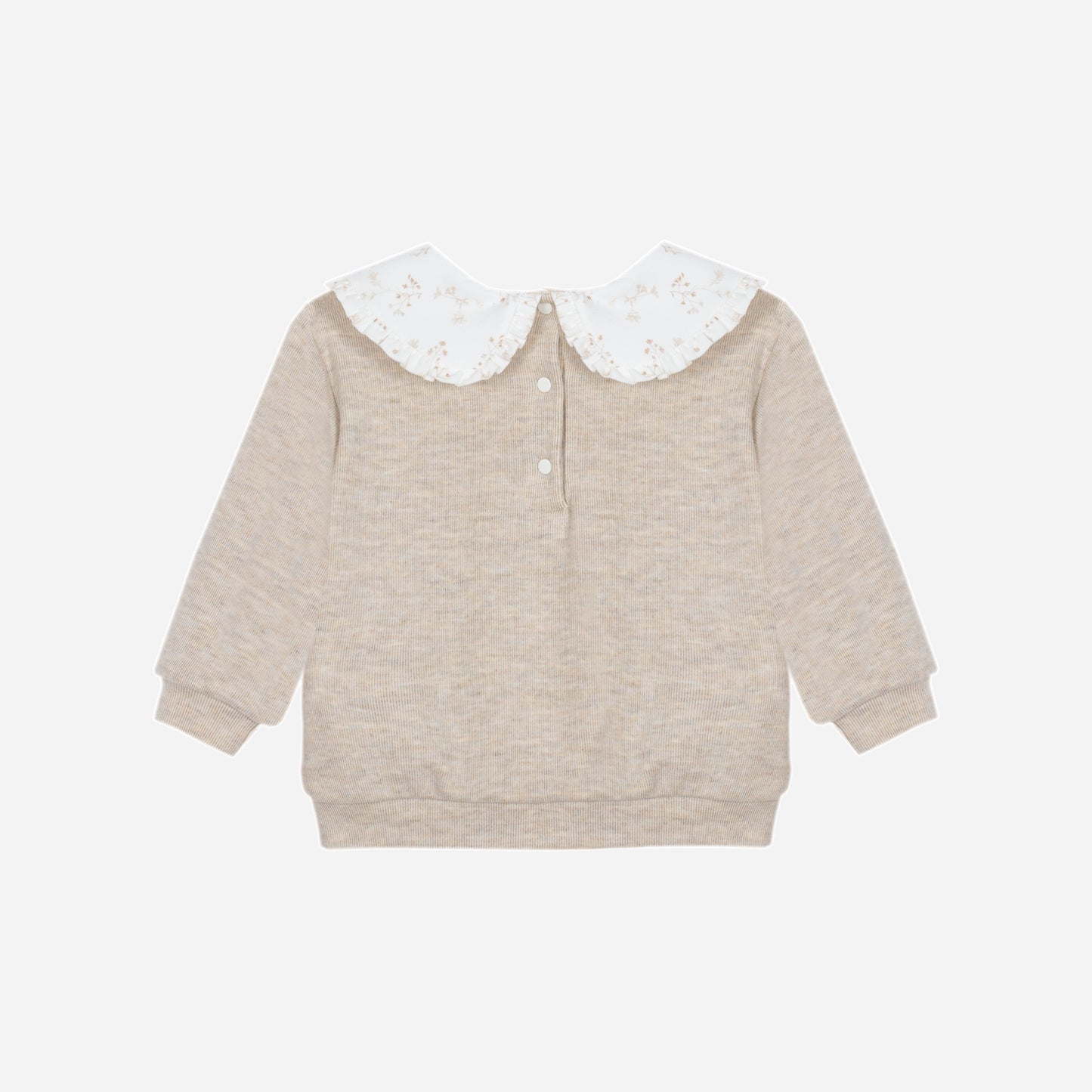 Beige Flowers Girls Pants Set