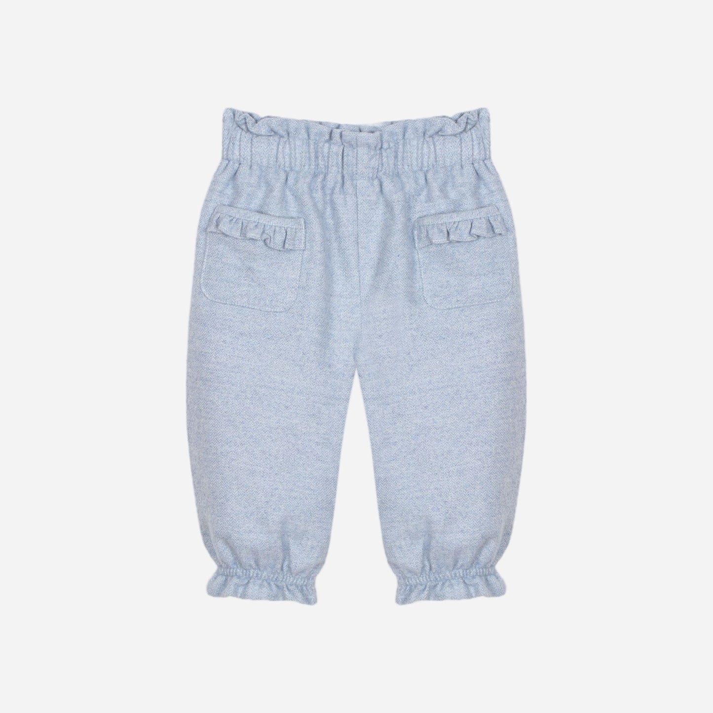 Woven Melange Blue Floral Pants Set