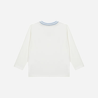 Ecru Long Sleeve and Light Blue Pants