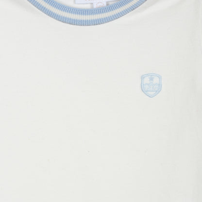 Ecru Long Sleeve and Light Blue Pants
