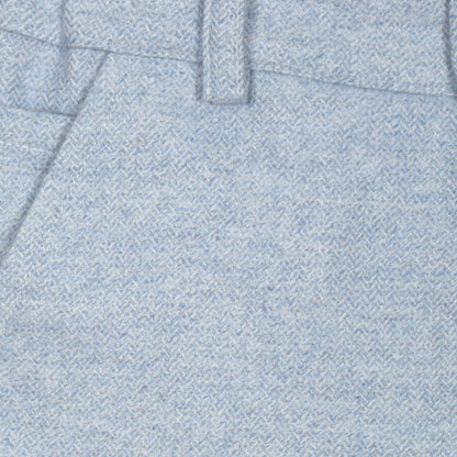Ecru Polo Long Sleeve and Melange Blue Woven Pants
