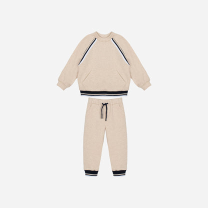Beige Melange Sweat Set