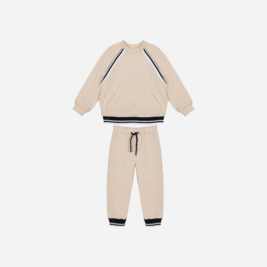 Beige Melange Sweat Set