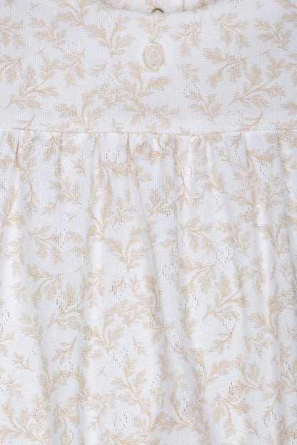 Beige Toile Jersey Romper