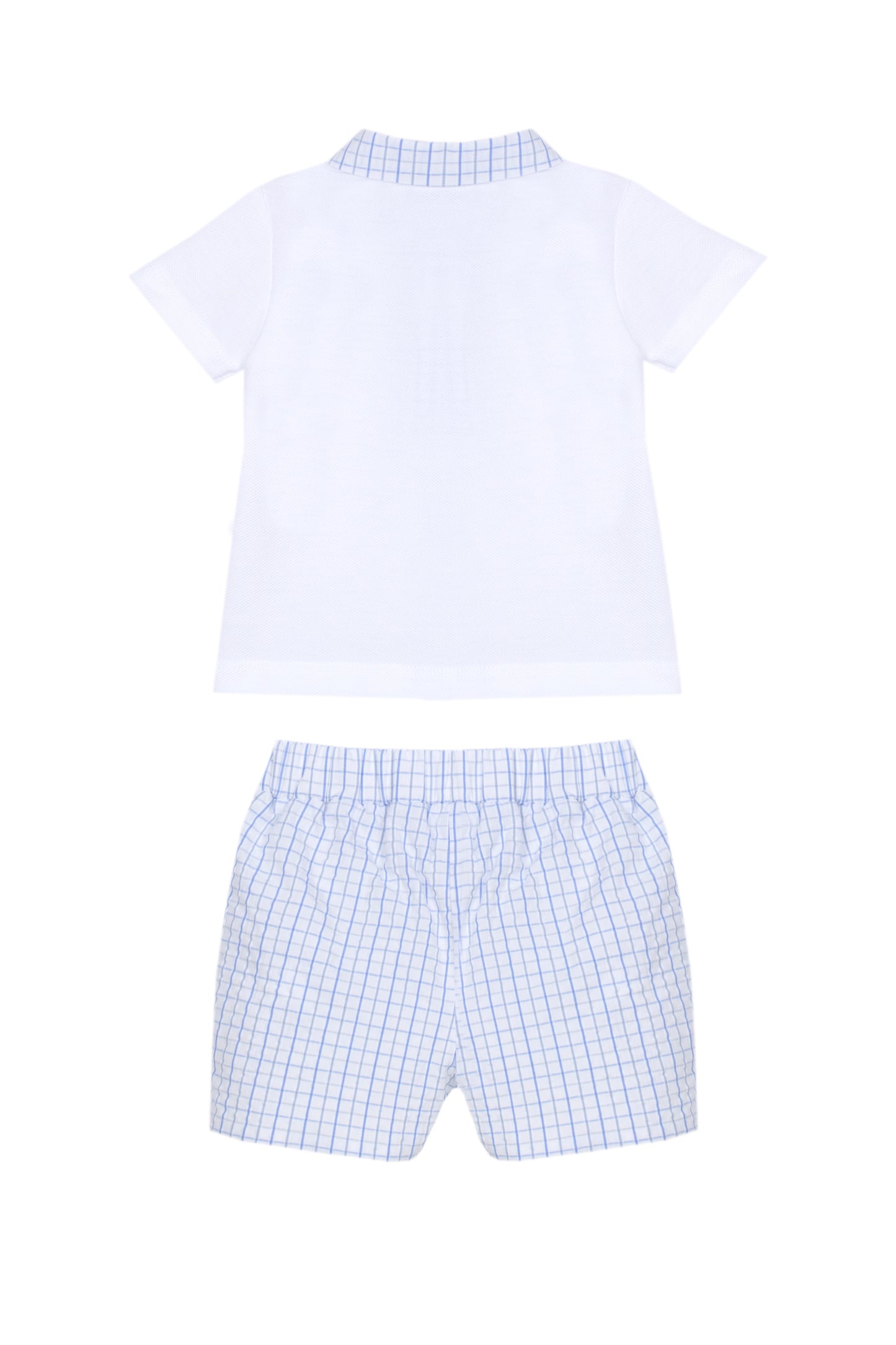 Boy Checkered Shorts Polo Set