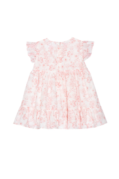 Pink Flores Bow Dress