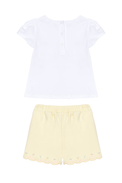 Yellow Butterfly Shorts Set