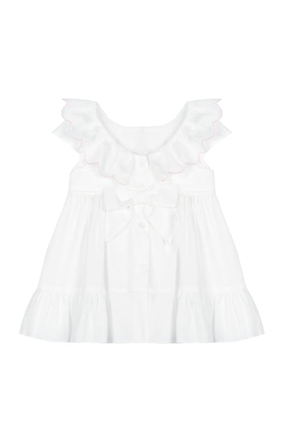 White Dress with Floral Embroidery