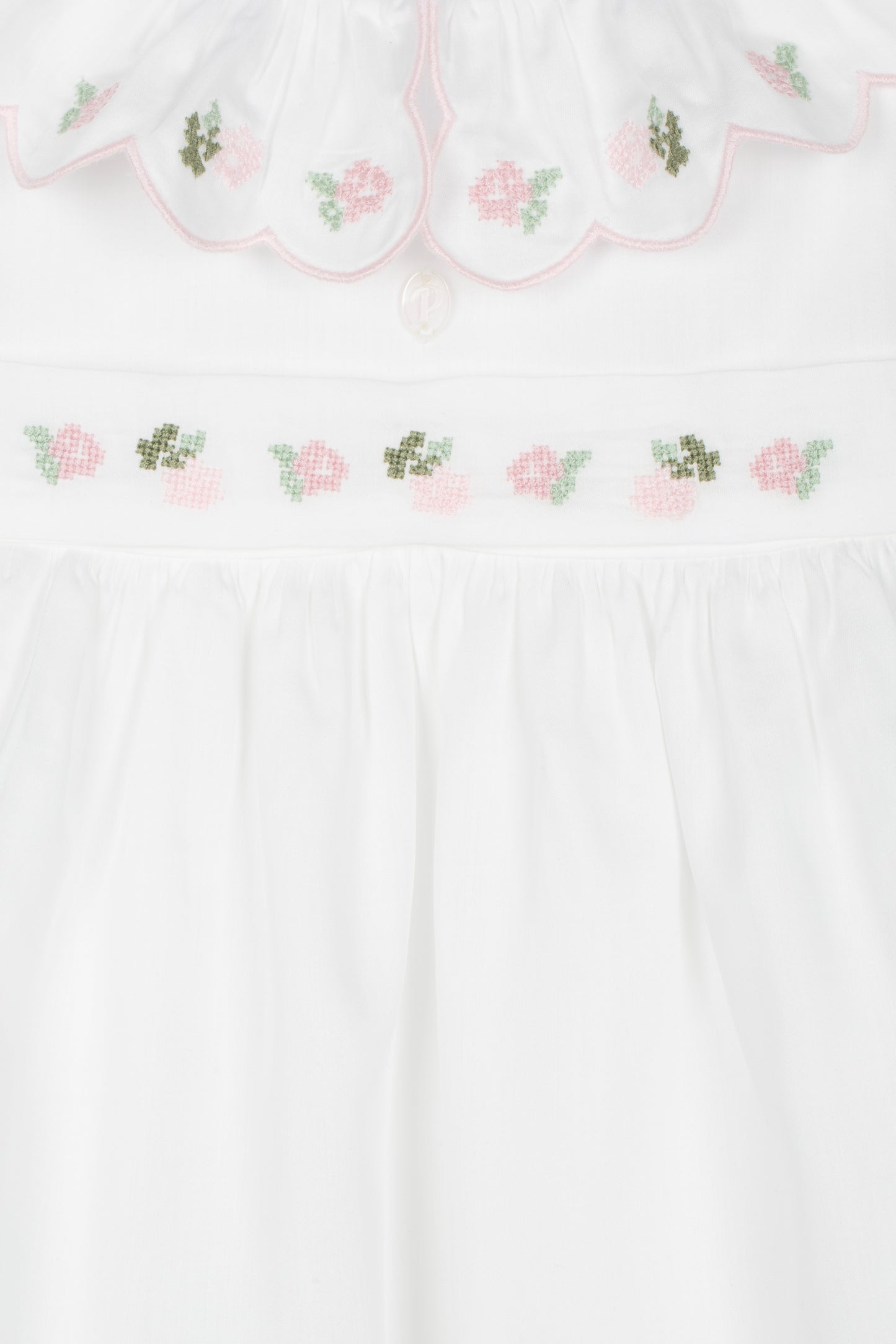 White Dress with Floral Embroidery