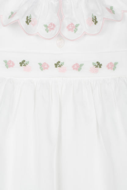 White Dress with Floral Embroidery