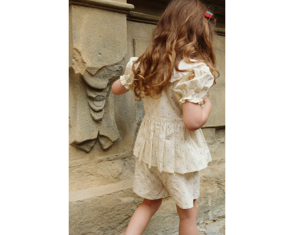 Coeur Collar Shorts Set - Ciel Mirage