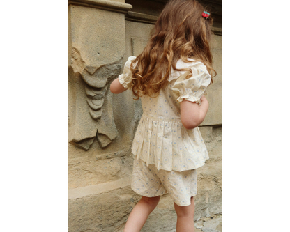 Coeur Collar Shorts Set - Ciel Mirage