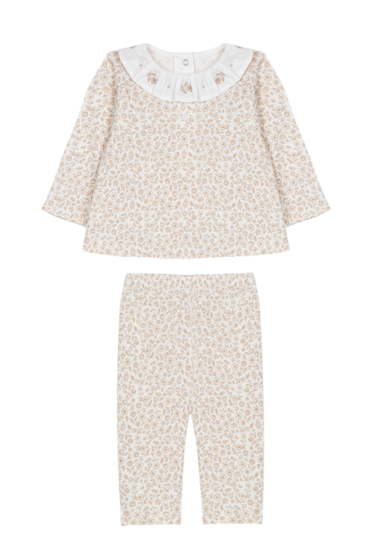 Beige Set with Floral Print