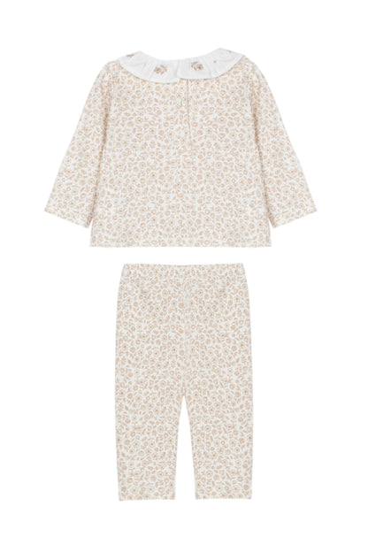 Beige Set with Floral Print