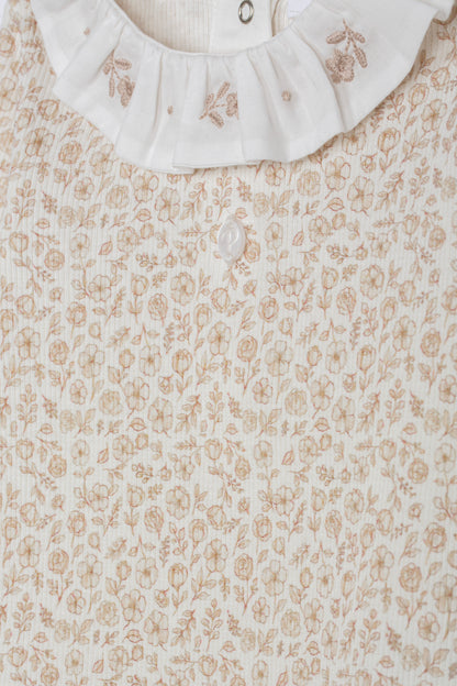 Beige Set with Floral Print