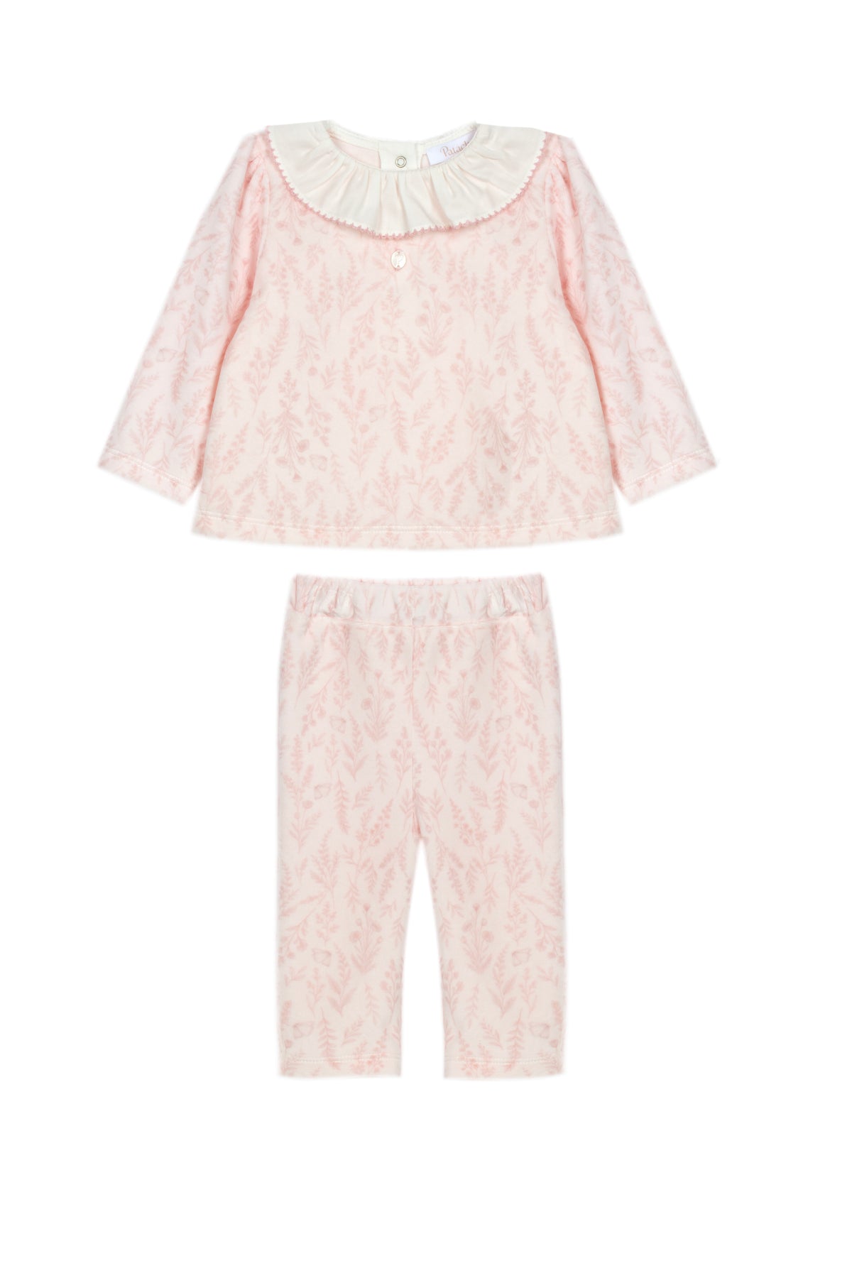 Pink Set with Velour Floral Print