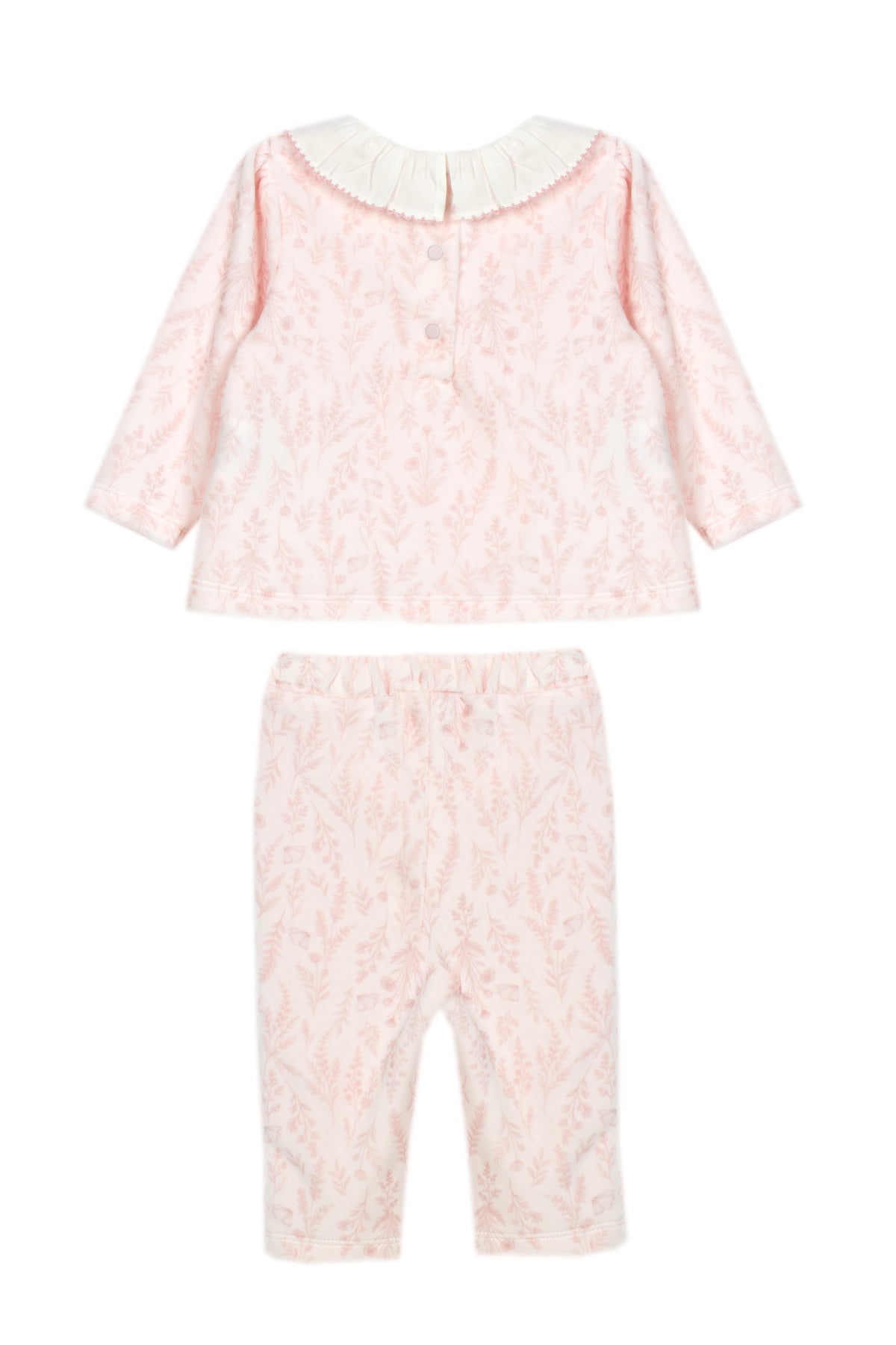 Pink Set with Velour Floral Print