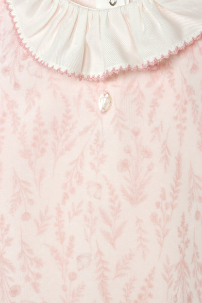 Pink Set with Velour Floral Print