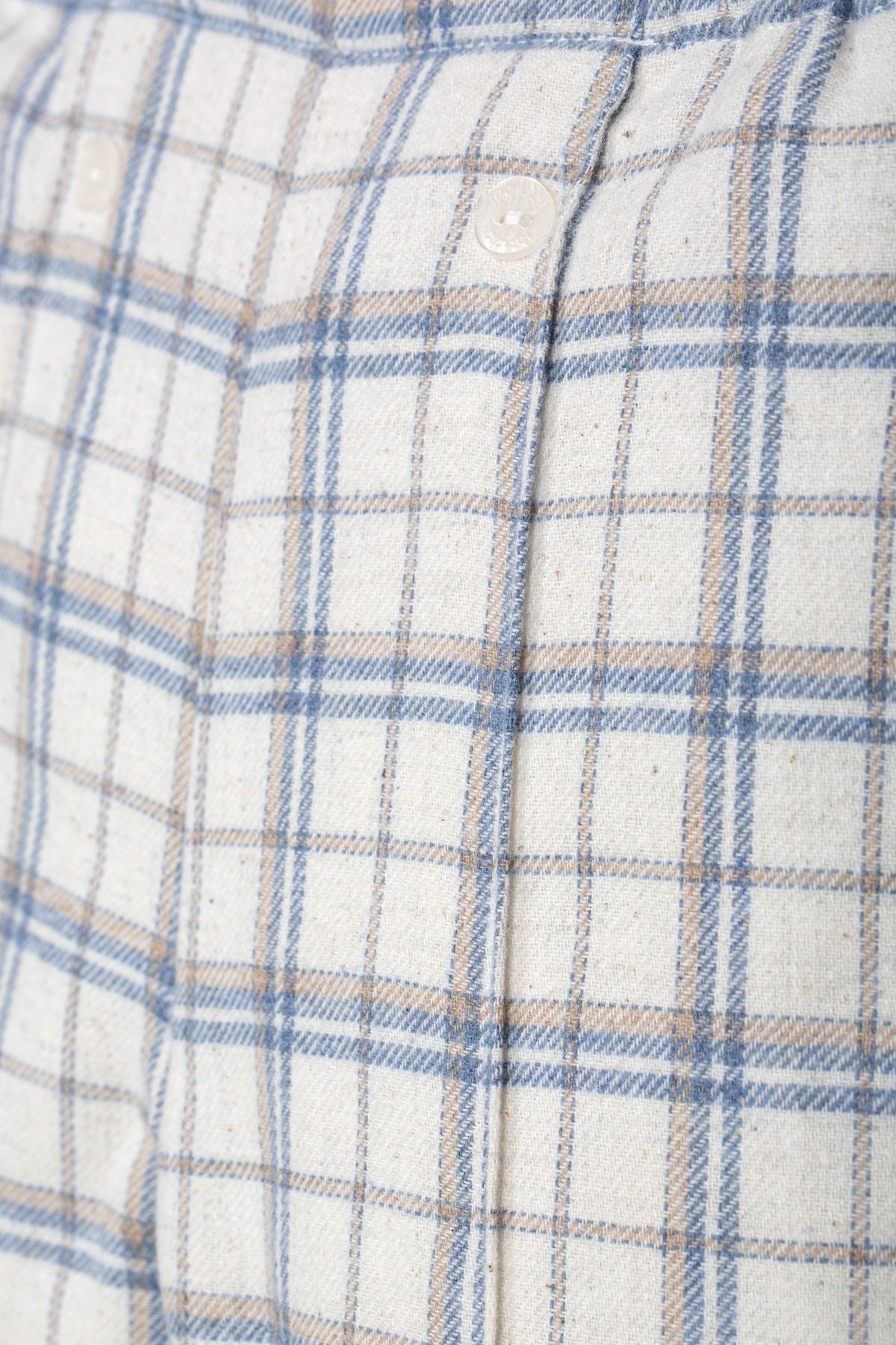 Ecru Cardigan with Checkered Pants Set