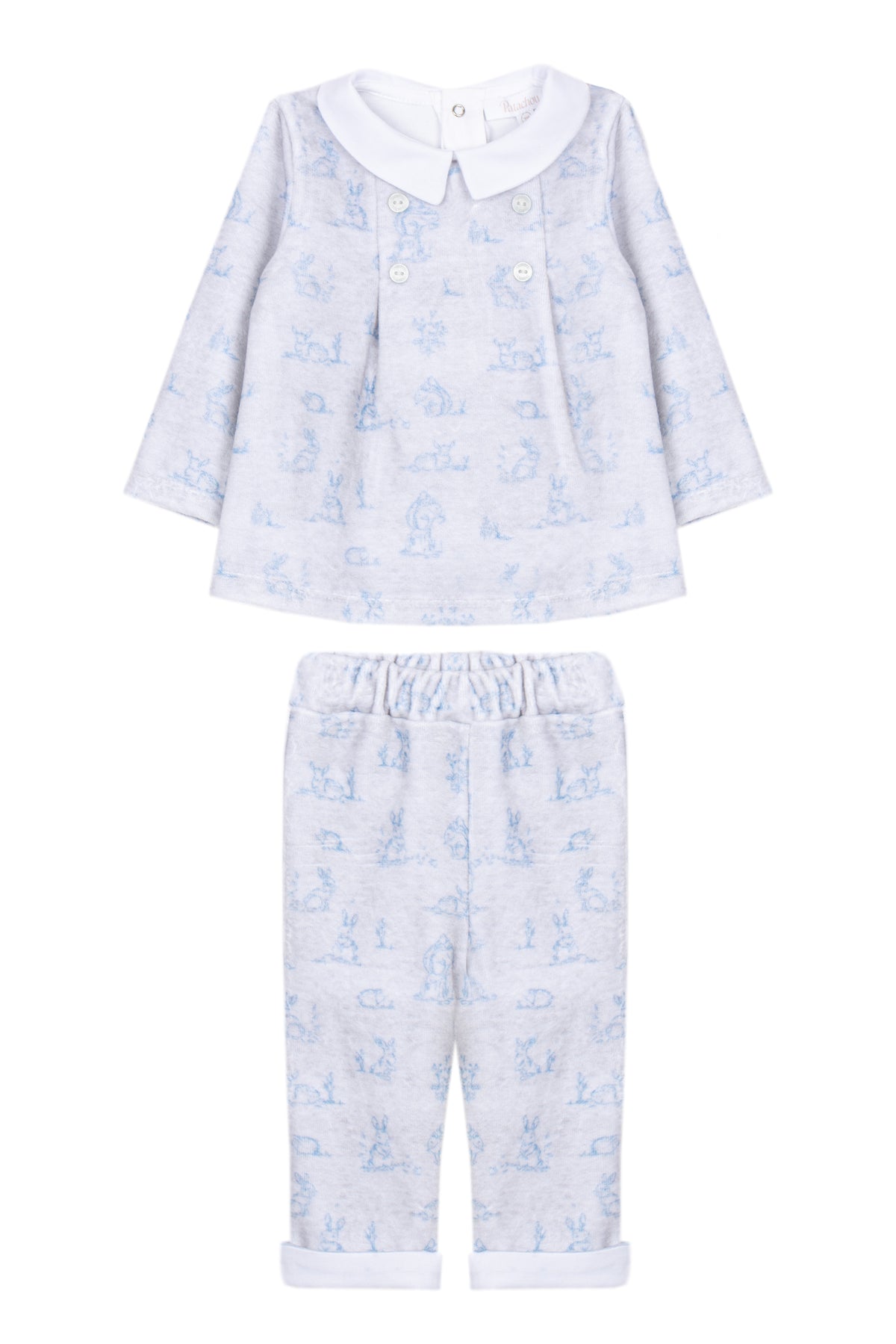 Blue Bunny Velour Printed Set