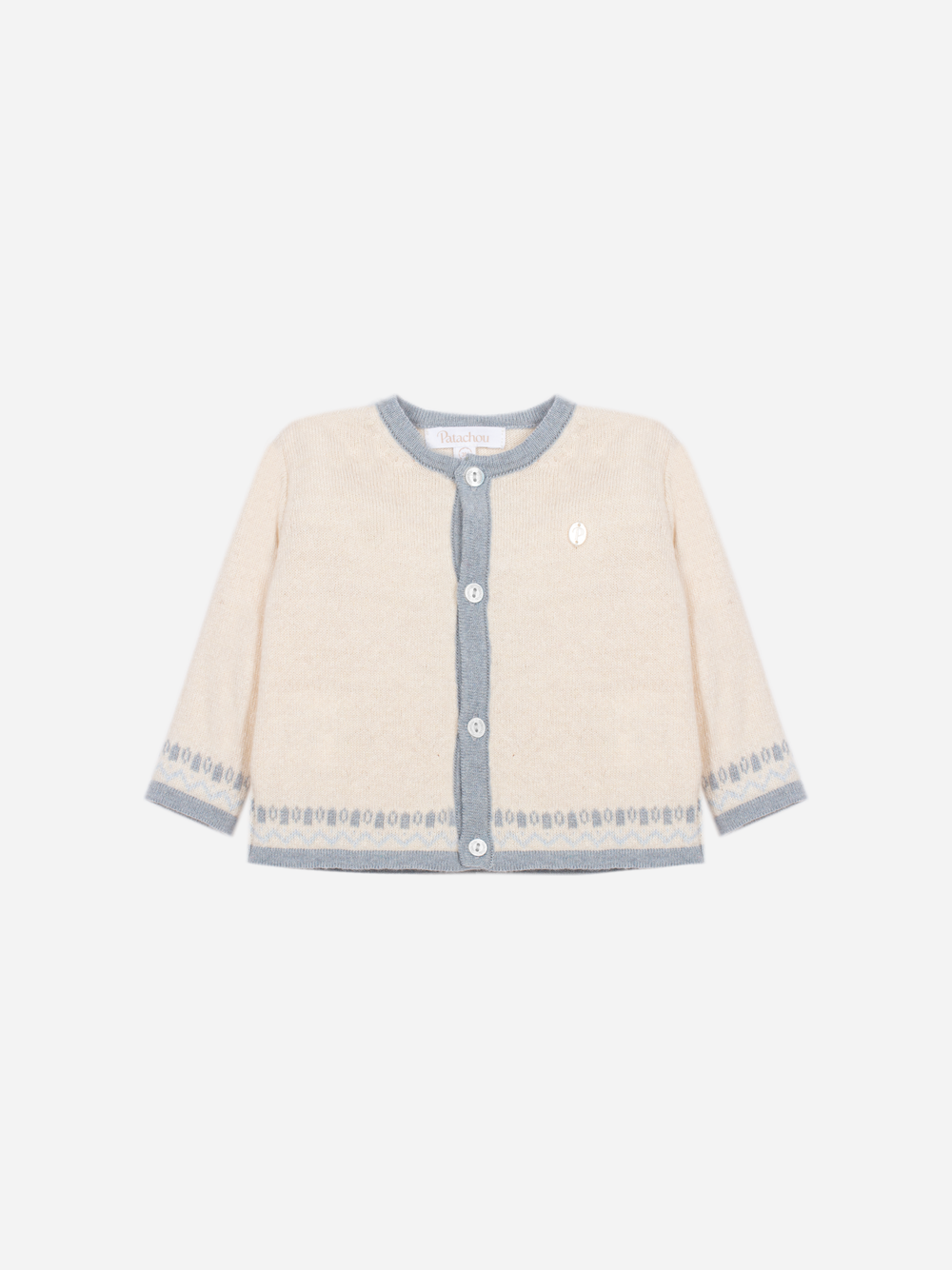 Ecru Cardigan with Checkered Pants Set