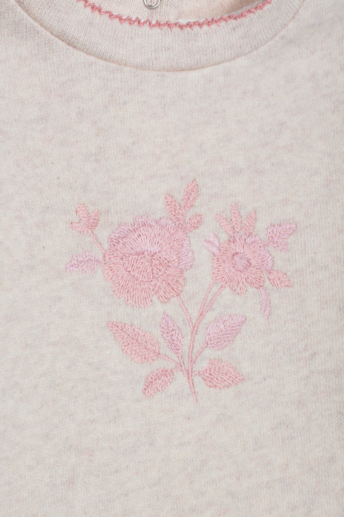 Beige Set with Floral Embroidery