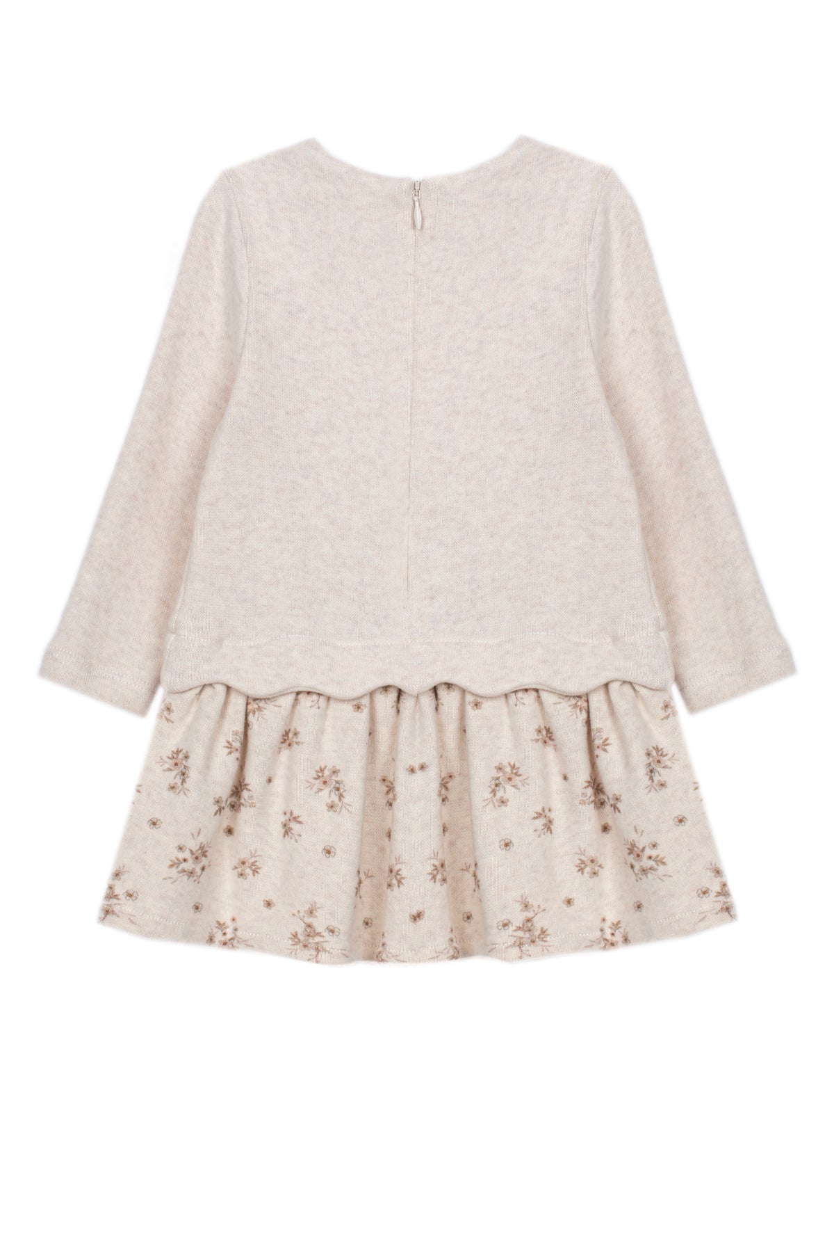 Beige Melange Velour Dress
