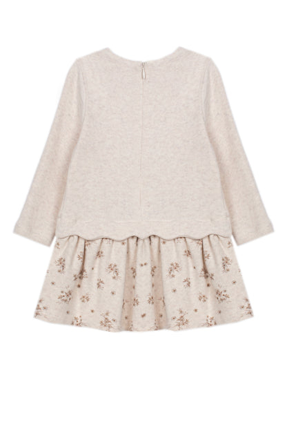 Beige Melange Velour Dress