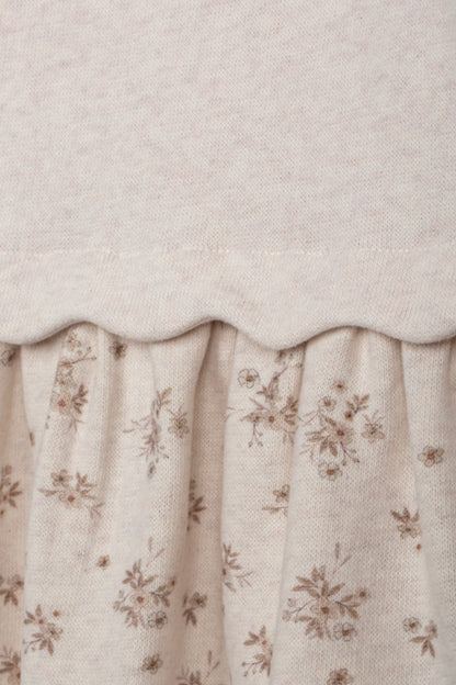 Beige Melange Velour Dress