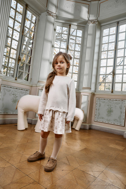 Beige Melange Velour Dress