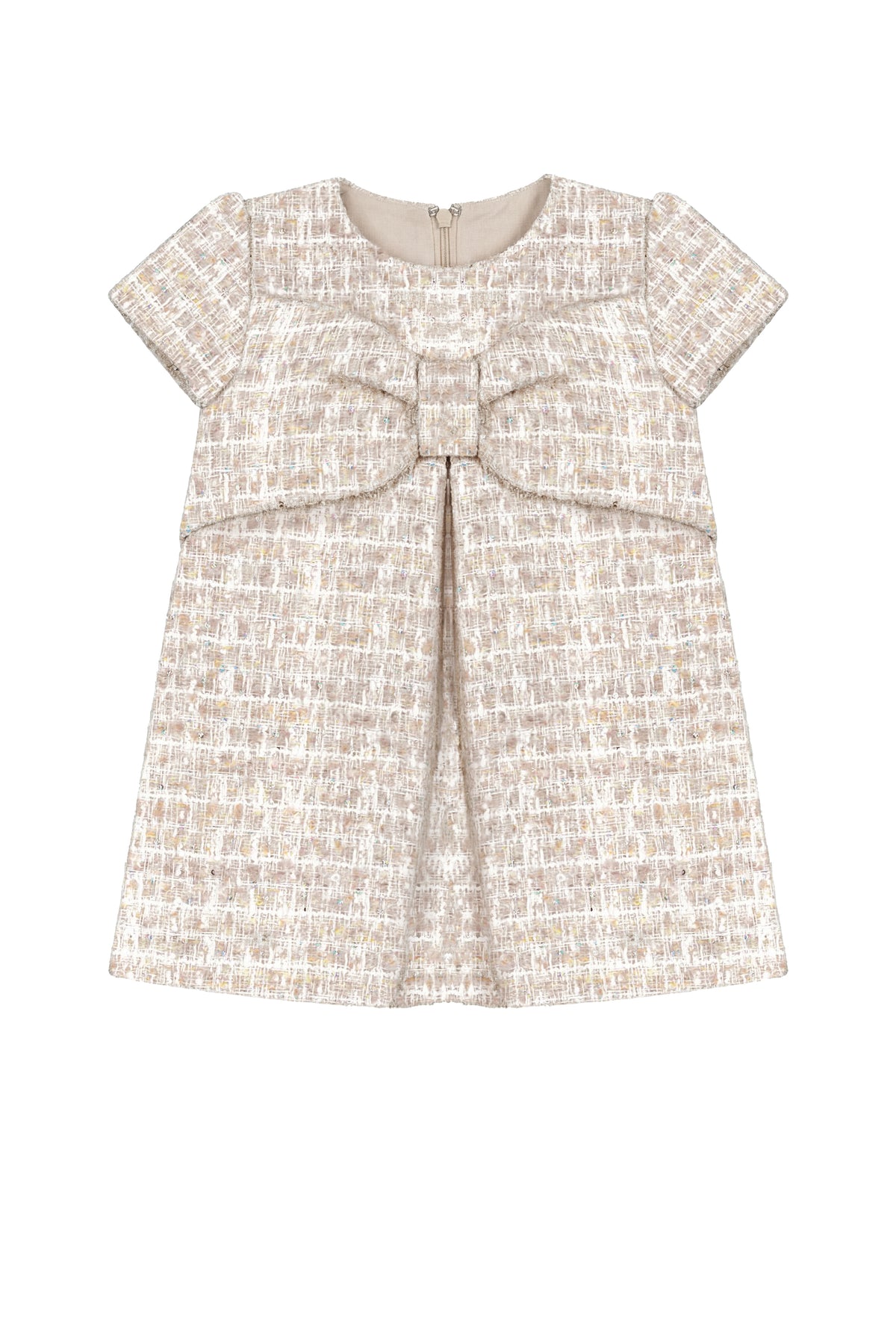 Sparkly Tweed Dress with Bow