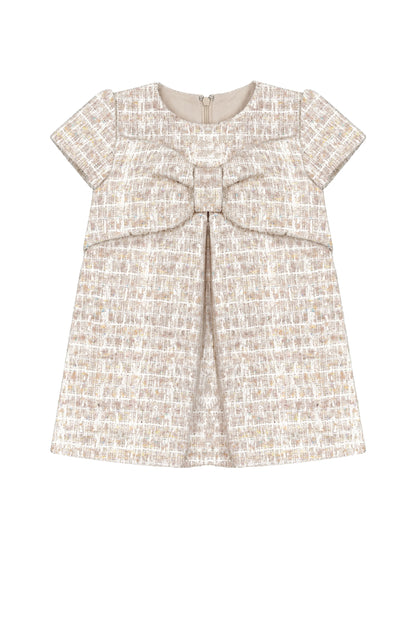 Sparkly Tweed Dress with Bow