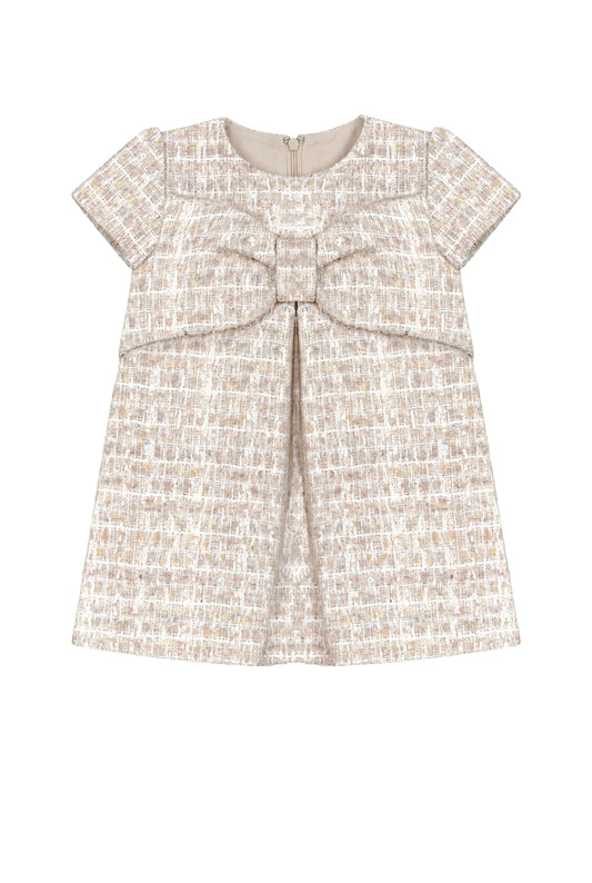 Sparkly Tweed Dress with Bow