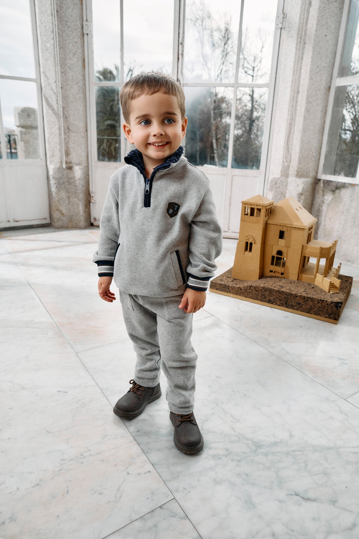 Grey Sweater with Zipper
