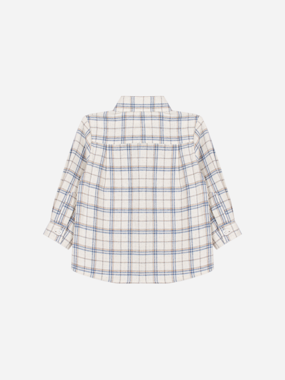 Blue Beige Flannel Pants Set