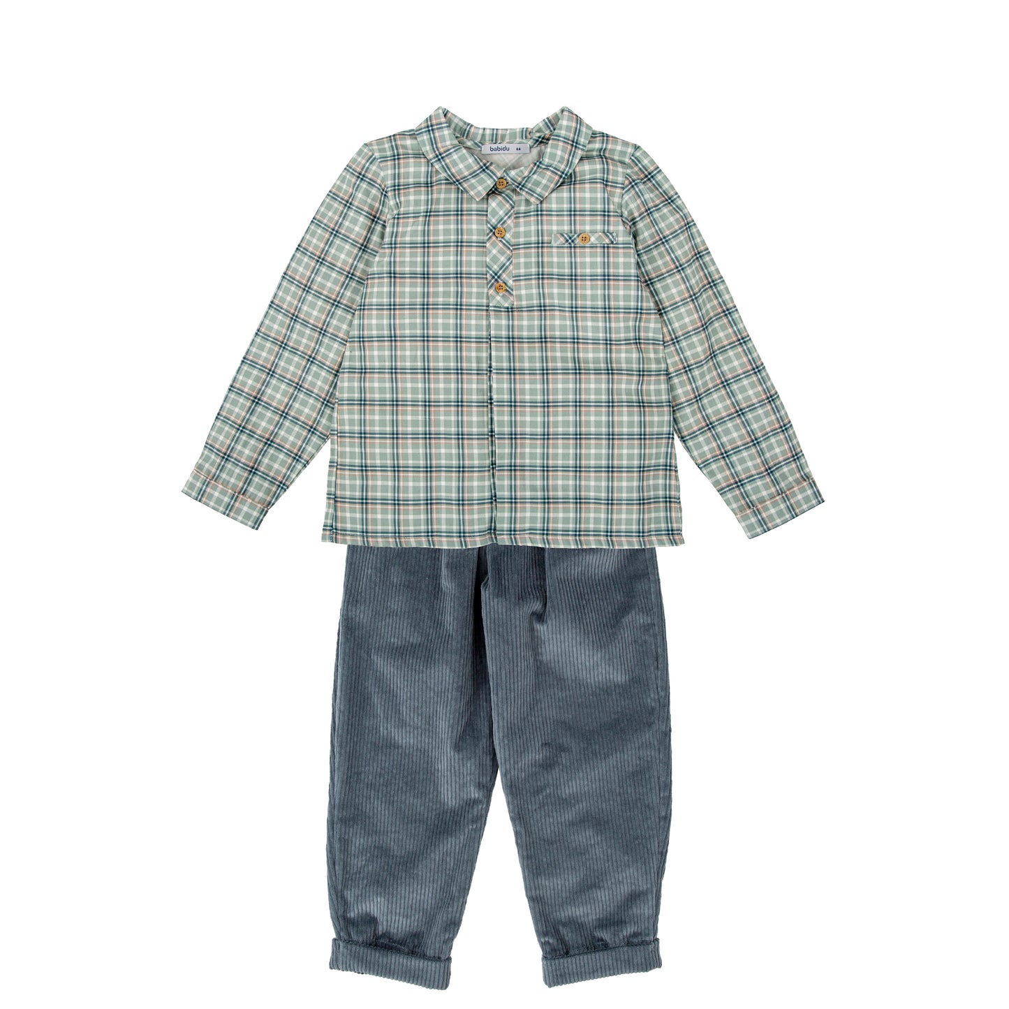 Ribera Plaid Corduroy Pants Set