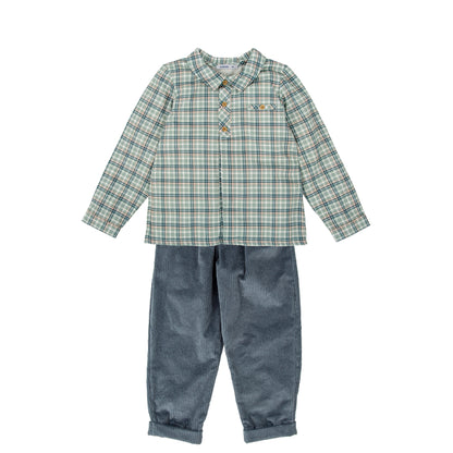 Ribera Plaid Corduroy Pants Set
