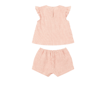 Ellie Frill Shorts Set - Amour Stripes