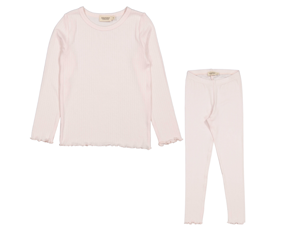 Tani Modal Ribbed Set - Rose Meringue