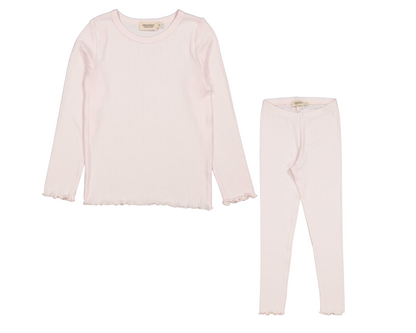 Tani Modal Ribbed Set - Rose Meringue