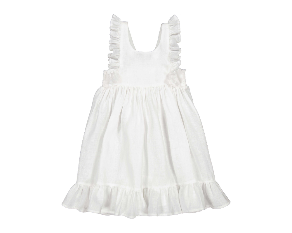 White Danita Frill Dress