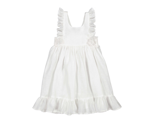 White Danita Frill Dress