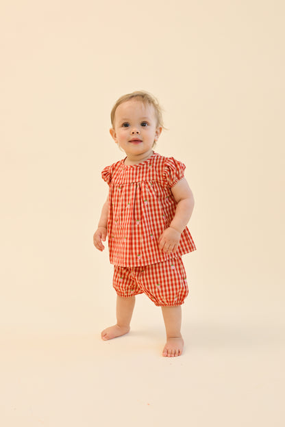Molly Pineberry Baby Set - Berry Gingham