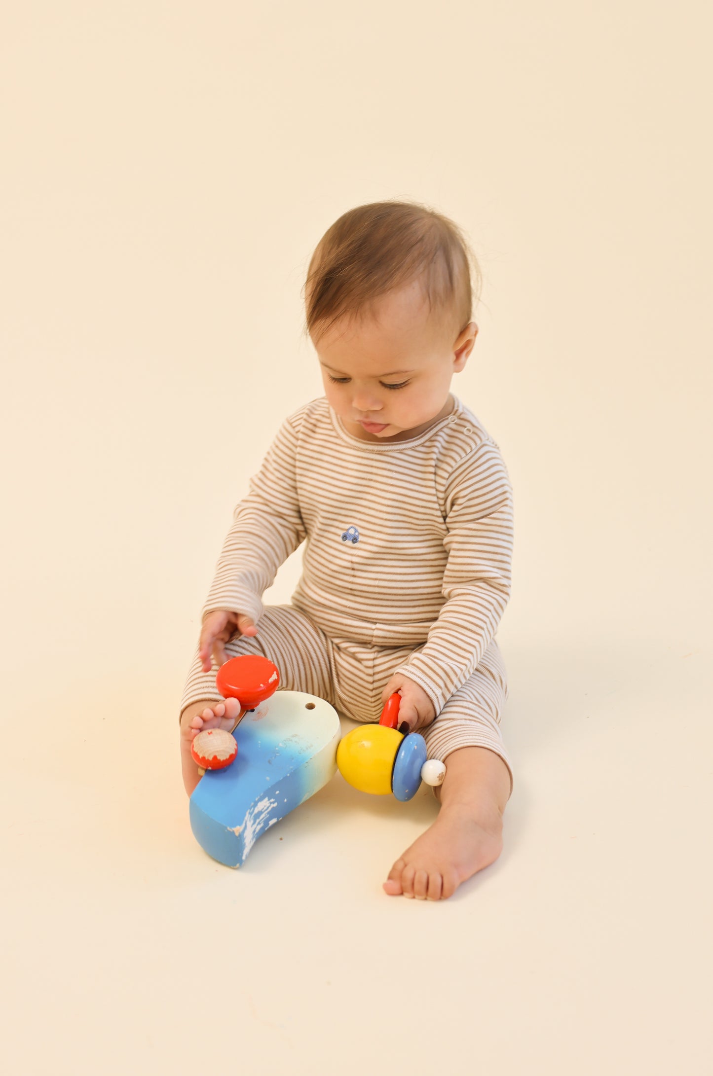 Light Brown Stripe Fresa Baby Set