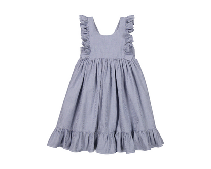 Navy Stripe Danita Frill Dress