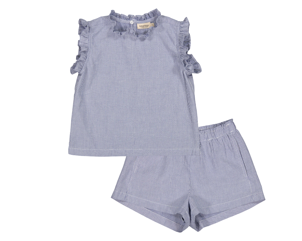 Tira and Pala Navy Stripe Shorts Set