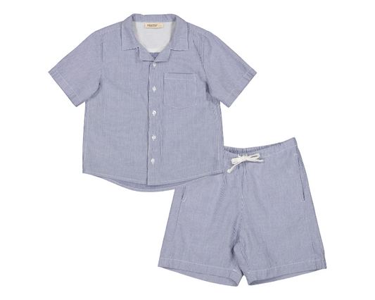 Tage and Pal Navy Stripe Shorts Set