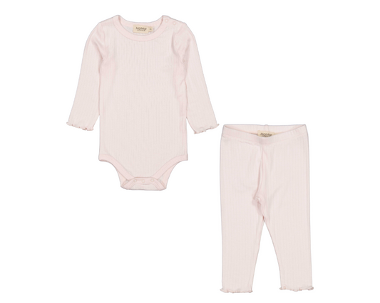 Benedicte Modal Ribbed Baby Set - Rose Meringue
